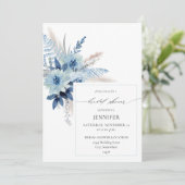 Dusty Blue Boho Floral Ring Vrijgezellenfeest 2 Kaart (Staand voorkant)