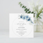 Dusty Blue Boho Floral Ring Vrijgezellenfeest Kaart (Staand voorkant)