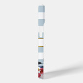 Dusty Blue Boho Floral Stripe Monogram Case-Mate iPhone Case (Achterkant / Rechts)