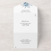 Dusty Blue Boho Floral Wedding All In One Uitnodiging (Buitenkant)