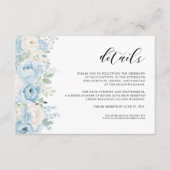 Dusty Blue Boho Floral Wedding Details Informatiekaartje (Voorkant)