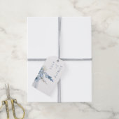 Dusty Blue Boho Floral Wedding Favor Cadeaulabel (Met Touw)