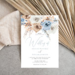 Dusty Blue Boho Floral Wedding Invitation Kaart<br><div class="desc">Dusty Blue Boho Floral Wedding Invitation Bekijk het collectie in Niche en Nest Store</div>