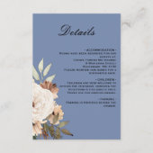 Dusty Blue Boho Flowers Weddenschap Details Informatiekaartje (Voorkant)