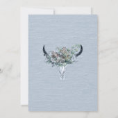 Dusty Blue Boho Koe Schedel Floral Waterverf Kaart (Achterkant)