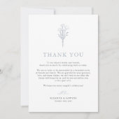 Dusty Blue Boho Minimalist Botanicals Wedding Bedankkaart (Voorkant)