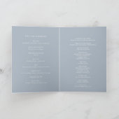 Dusty Blue Boho Minimalist Botanicals Wedding Programma (Binnen)