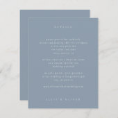 Dusty Blue Boho Photo Wedding Modern Informatiekaartje (Voorkant / Achterkant)