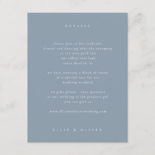 Dusty Blue Boho Photo Wedding Modern Informatiekaartje