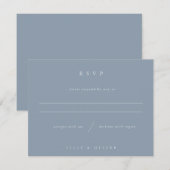 Dusty Blue Boho Photo Wedding Modern RSVP Kaartje (Voorkant / Achterkant)