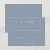Dusty Blue Boho Photo Wedding Modern RSVP Kaartje (Voorkant / Achterkant)