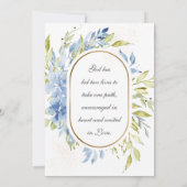 Dusty Blue Boho Rozen Greenery Gold Lijst Save The Date (Achterkant)