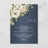 Dusty Blue Boho Rozen Trouwgegevens Informatiekaartje (Voorkant)