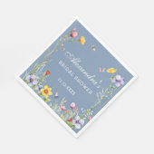 Dusty Blue Boho Summer Wildflower Vrijgezellenfees Servet (Hoek)