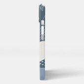 Dusty Blue Boho Tropical Monstera Leaf iPhone Hoesje (Linkerkant)