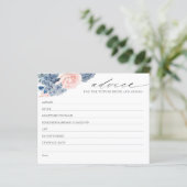 Dusty Blue Boho Vrijgezellenfeest Advice Kaart (Staand voorkant)