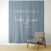 Dusty Blue Boho Vrijgezellenfeest Backdrop Wandkleed (In situ)