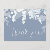 Dusty Blue Boho Wedding Hartelijk dank Briefkaart (Voorkant)