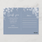 Dusty Blue Boho Wedding Hartelijk dank Briefkaart (Achterkant)