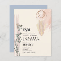 Dusty Blue Boho Wedding Invitations