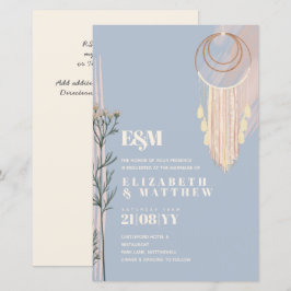 Dusty Blue Boho Wedding Invitations