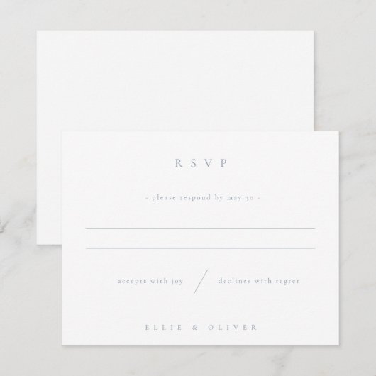 Dusty Blue Boho Wedding Modern RSVP Kaartje (Voorkant / Achterkant)