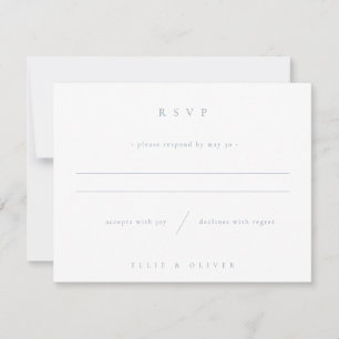 Dusty Blue Boho Wedding Modern RSVP Kaartje