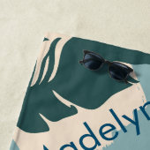 Dusty Blue Boho Wedding Party Favor Personalized Strandlaken (In situ)