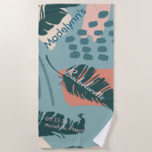 Dusty Blue Boho Wedding Party Favor Personalized Strandlaken (Voorkant)