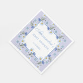 Dusty Blue Boho Wildflower Baby shower Servet (Hoek)