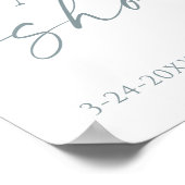 Dusty blue boho wildflower baby shower welkom poster (Hoek)