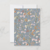 Dusty Blue Boho Wildflower rustieke tuin bruiloft Kaart (Achterkant)