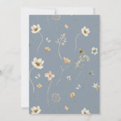 Dusty Blue Boho Wildflower Vrijgezellenfeest Elega Kaart (Achterkant)
