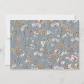 Dusty Blue Boho Wildflower Vrijgezellenfeest Foto Kaart (Achterkant)
