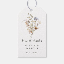 Dusty Blue Boho Wildflower Wedding Cadeaulabel