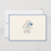 Dusty Blue Boho Wildflower Wedding RSVP Kaartje (Achterkant)
