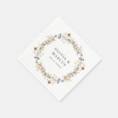 Dusty Blue Boho Wildflower Wreath Wedding Servet (Hoek)