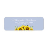 Dusty Blue Boho Yellow Sunflower Retouradres Etiket (Voorkant)