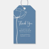Dusty Blue Bold Simple Floral Wedding Dank u Cadeaulabel (Voorkant)
