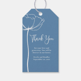 Dusty Blue Bold Simple Floral Wedding Dank u Cadeaulabel