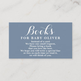 Dusty Blue Books for Baby Request Card Informatiekaartje