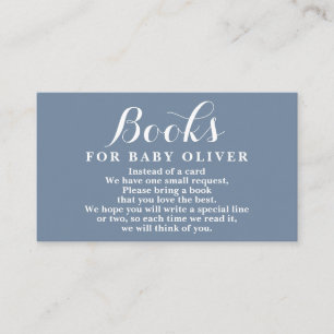 Dusty Blue Books for Baby Request Card Informatiekaartje