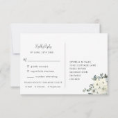 Dusty Blue Border Elegant Menu Choice RSVP Card (Achterkant)