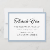 Dusty blue border sympathie bedankt je kaart (Voorkant)