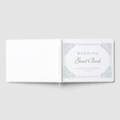 Dusty Blue Bordered Lijst Wedding Gastenboek (Volledig)