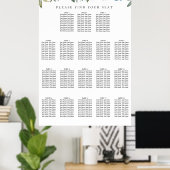 Dusty Blue Botanical 18 Table Seating Chart Poster (Thuiskantoor)