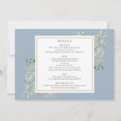 Dusty Blue Botanical, allemaal in één fotobruiloft Kaart (Achterkant)