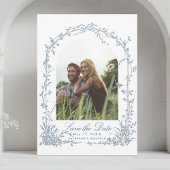 Dusty Blue Botanical Arch Garden Wedding Photo Save The Date