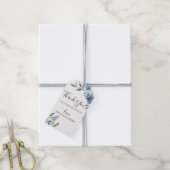 Dusty Blue Botanical Bedankt Cadeaulabel (Met Touw)