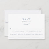 Dusty Blue Botanical Branch Food Allergy RSVP Card (Voorkant)